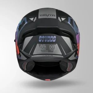 STUDDS Trooper Superman Edition Helmet Matt Black Chameleon Pink Modular Flip Up Helmet