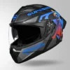 STUDDS Trooper Superman Edition Helmet Matt Black Blue flip up helmet with superhero graphics