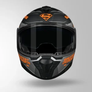 Studds Trooper Superman Edition Helmet Matt Black Orange flip up motorcycle helmet
