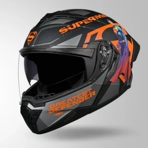 Studds Trooper Superman Edition Helmet Matt Black Orange flip up motorcycle helmet