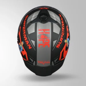 STUDDS Trooper Superman Edition Flip Up Helmet Matt Black Red motorcycle helmet