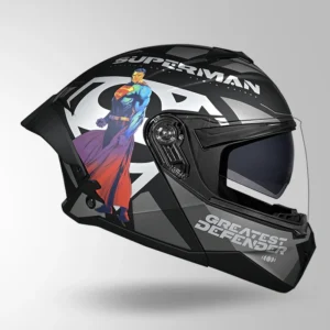 Studds Trooper Superman Edition Helmet Matt Black Grey modular motorcycle helmet