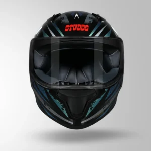 Studds Thunder Fenix Helmet Black and Chameleon Blue full face riding helmet with visor