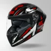 Studds Thunder Fenix Helmet Black Grey Red ISI DOT Certified Full Face Helmet