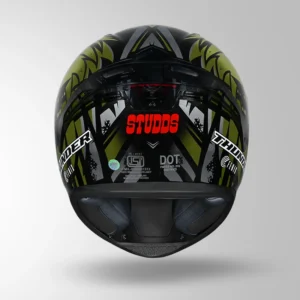 Studds Thunder Fenix Helmet Black Green full face riding helmet with visor