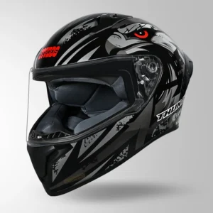 Studds Thunder Fenix Helmet Black and Grey ISI DOT Certified Motorcycle Helmet