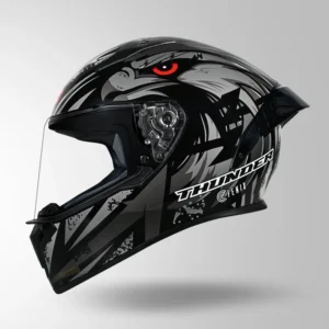 Studds Thunder Fenix Helmet Black and Grey ISI DOT Certified Motorcycle Helmet