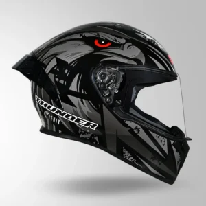 Studds Thunder Fenix Helmet Black and Grey ISI DOT Certified Motorcycle Helmet