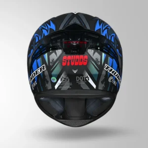 Studds Thunder Fenix Helmet Matt Black Chameleon Blue ISI DOT Certified Motorcycle Helmet