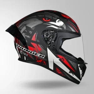 Studds Thunder Fenix Helmet Matt Black Grey Red ISI DOT certified full face motorcycle helmet