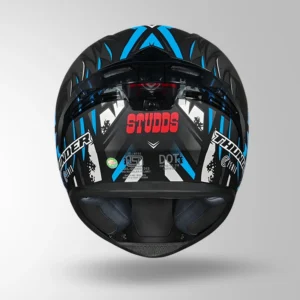 Studds Thunder Fenix Helmet Matt Black and Blue motorcycle riding helmet with visor