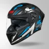 Studds Thunder Fenix Helmet Matt Black and Blue motorcycle riding helmet with visor