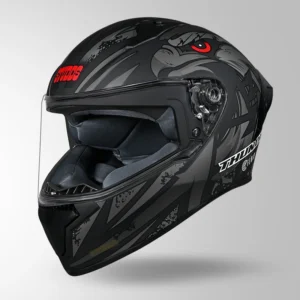 Studds Thunder Fenix Matt Black Grey Full Face Motorcycle Helmet