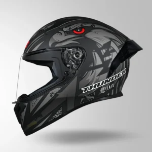 Studds Thunder Fenix Matt Black Grey Full Face Motorcycle Helmet