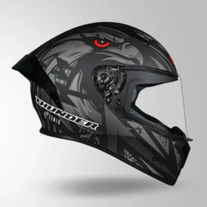 Studds Thunder Fenix Matt Black Grey Full Face Motorcycle Helmet