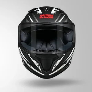 Studds Thunder Fenix Matt Black White Full Face Motorcycle Helmet