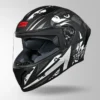 Studds Thunder Fenix Matt Black White Full Face Motorcycle Helmet