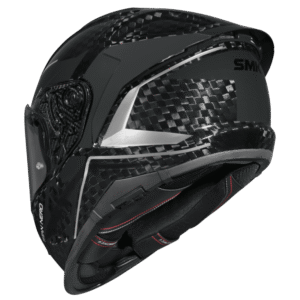 SMK Titan Carbon Nero GL261 Silver Chrome Full Face Carbon Fiber Motorcycle Helmet