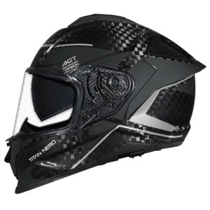 SMK Titan Carbon Nero GL261 Silver Chrome Full Face Carbon Fiber Motorcycle Helmet