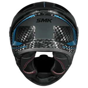 SMK Titan Carbon Nero GL265 Teal Chrome Carbon Fiber Full Face Motorcycle Helmet
