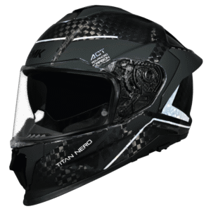 SMK Titan Carbon Nero GL-266 Crystal Chrome Carbon Fiber Full Face Motorcycle Helmet