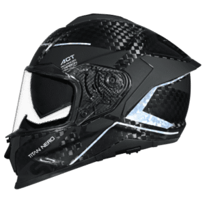 SMK Titan Carbon Nero GL-266 Crystal Chrome Carbon Fiber Full Face Motorcycle Helmet
