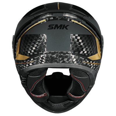 SMK Titan Carbon Nero GL-267 Gold Chrome Carbon Fiber Full Face Motorcycle Helmet