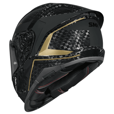 SMK Titan Carbon Nero GL-267 Gold Chrome Carbon Fiber Full Face Motorcycle Helmet