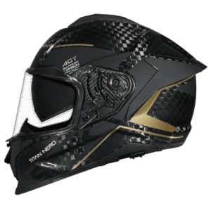 SMK Titan Carbon Nero GL-267 Gold Chrome Carbon Fiber Full Face Motorcycle Helmet