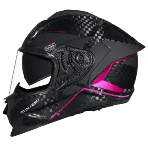 SMK Titan Carbon Nero GL269 Magenta Chrome Carbon Fiber Full Face Helmet