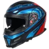 SMK AGNAR CYBORG Helmet GL535 Teal Chrome Full Face Motorcycle Helmet