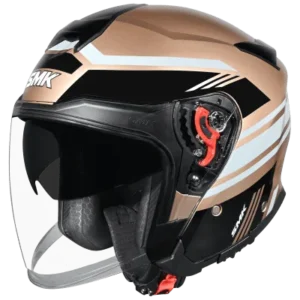 SMK GTJ Rambler Open Face Helmet GL726 with wide anti scratch visor for touring and city riding