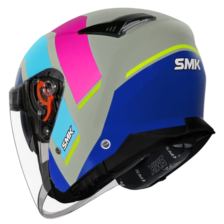 SMK GTJ Rover Open Face Helmet GL659 with wide visor and retractable sun visor