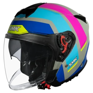 SMK GTJ Rover Open Face Helmet GL659 with wide visor and retractable sun visor