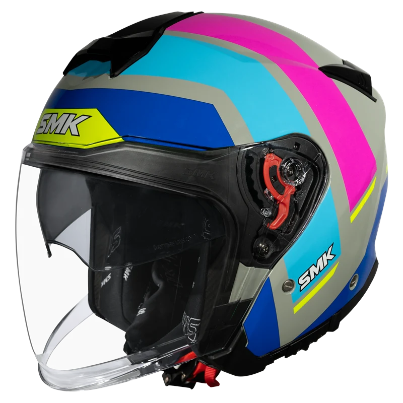 SMK GTJ Rover Open Face Helmet GL659 with wide visor and retractable sun visor
