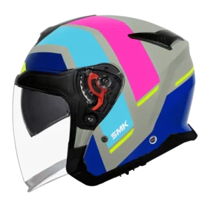 SMK GTJ Rover Open Face Helmet GL659 with wide visor and retractable sun visor