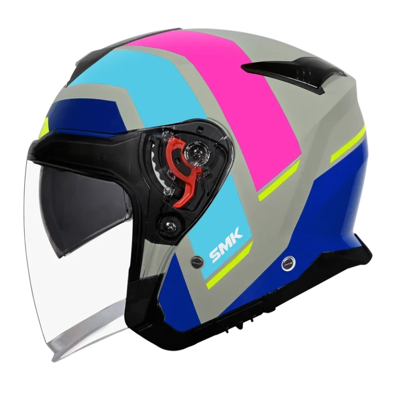 SMK GTJ Rover Open Face Helmet GL659 with wide visor and retractable sun visor