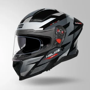 Studds Helios D2 Circuit Decor Helmet Black Grey aerodynamic motorcycle helmet