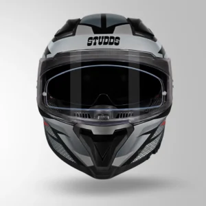 Studds Helios D2 Circuit Decor Helmet Black Grey aerodynamic motorcycle helmet
