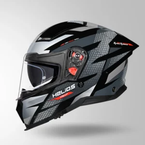 Studds Helios D2 Circuit Decor Helmet Black Grey aerodynamic motorcycle helmet