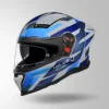 Studds Helios D2 Circuit Decor Helmet Matt Grey Chameleon Blue Green with antifog visor