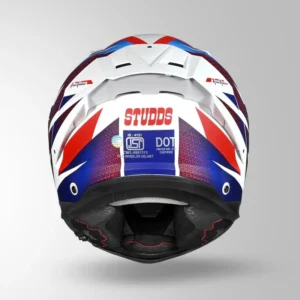 Studds Helios D2 Circuit Decor Helmet Matt White Blue Full Face Helmet