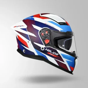 Studds Helios D2 Circuit Decor Helmet Matt White Blue Full Face Helmet
