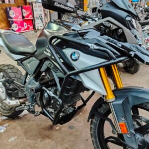 BMW G310 GS stainless steel crash guard with sliders black powder coated BS Auto