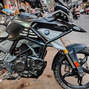 BMW G310 GS stainless steel crash guard with sliders black powder coated BS Auto