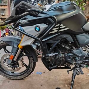 BMW G310 GS stainless steel crash guard with sliders black powder coated BS Auto