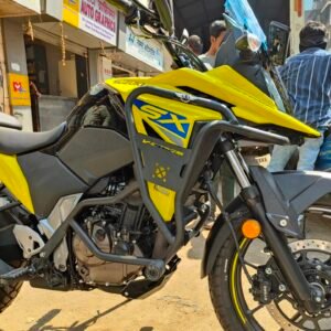 BS Auto crash guard for Suzuki V-Strom stainless steel with sliders black powder coated