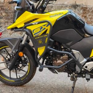 BS Auto crash guard for Suzuki V-Strom stainless steel with sliders black powder coated