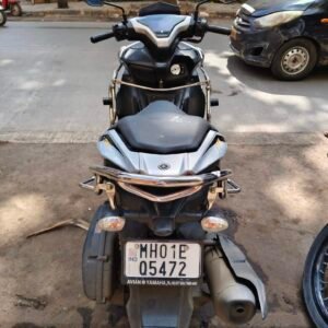 BS Auto Yamaha Aerox 155 stainless steel crash guard with sliders and pillion footrest chrome finish