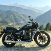 SS MOTO CORP Polished Steel and Black Slip-On Exhaust for Royal Enfield Meteor 350